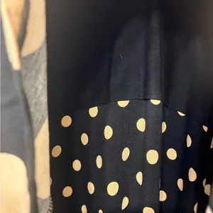 Maeve by Anthropologie Womens Davina Polka Dot Midi Dress V-Neck Black Tan XS‎ thumbnail 6