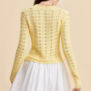 Commense Tie-Front Crochet Knit Cardigan size xs thumbnail 2