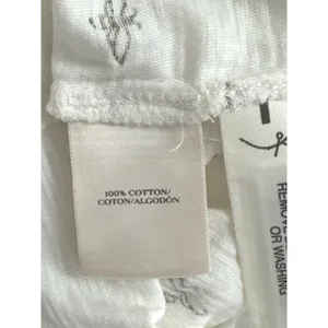 Ann Taylor White Gold Bee Print Slub Cotton Scoop Neck Tee Women M NWT Casual thumbnail 4
