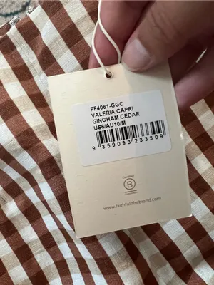 NWT FAITHFULL Valeria Capri Pants in gingham cedar thumbnail 13
