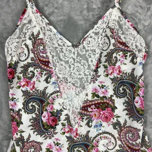 Vintage Gold Label Victoria's‎ Secret Paisley Floral Pink Lace Slip Dress Size L thumbnail 1