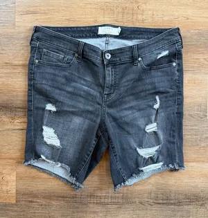 torrid Denim Shorts with Subtle Distress Size 18 thumbnail 1