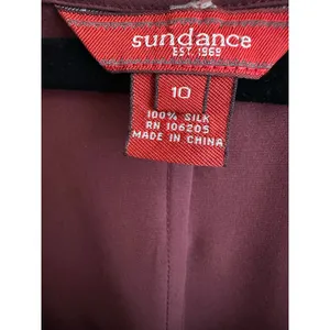 Sundance Minimalist 100% Silk Maxi Dress Burgundy 10 thumbnail 3