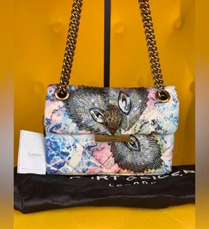 KURT GEIGER LONDONMini Fabric Kensington Bag Crossbody Peacock Bird Purse Gold thumbnail 1