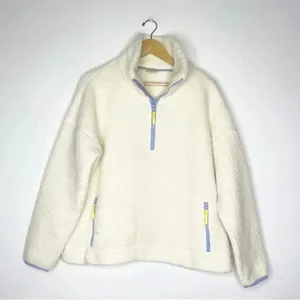 J. Crew Fleece Sherpa Quarter Zip Pullover Size Large thumbnail 2