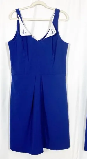 ModCloth X RockSteady Pinup Rockabilly Nautical Anchor Fit & Flare Midi Dress thumbnail 1