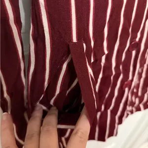 Reformation Graphite Blazer Dress in Kismet burgundy‎ red striped button front 2 thumbnail 5