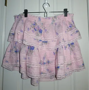 Love Shack Fancy Ruffle Mini Skirt Juicy Plum thumbnail 2