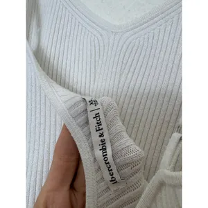 Abercrombie & Fitch Slip Midi Sweater Dress Size XL V-Neck Spaghetti Strap White thumbnail 6