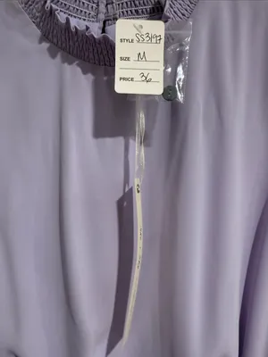 NWT She + Sky Lilac Smocked-Hem Sleeveless Crop Top thumbnail 2