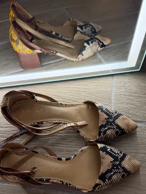 Gibson Latimer Snake-Print Pointed Toe Ankle-Strap Heels thumbnail 2