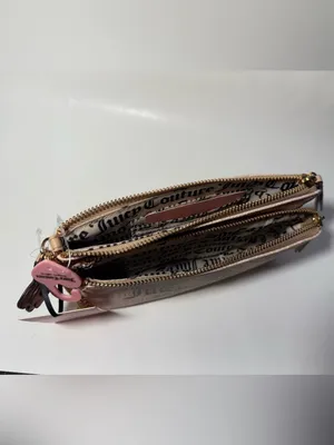 Juicy Couture Heritage Gothic Logo Double Zip Wallet Wristlet Pouch Clutch NWT thumbnail 5