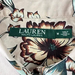 Lauren Ralph Lauren Pale‎ Pink Floral Cotton Button Down Shirt Delicate Feminine thumbnail 5