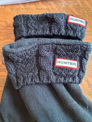 Hunter Black Cable Knit Boot Socks Size Xlarge thumbnail 2