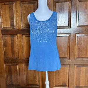 Lululemon Run Silver Bullet Tank Top Size 6 Blue Porcelaine Reflective Racerback thumbnail 2