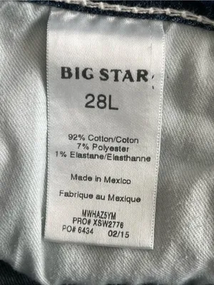 Big Star Low Rise Bootcut Blue Jeans Women’s Size 28L Embroidered Pockets thumbnail 9