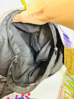 Rising International Patchwork Hobo Bag Colorful Boho Retro Fabric Festival thumbnail 10