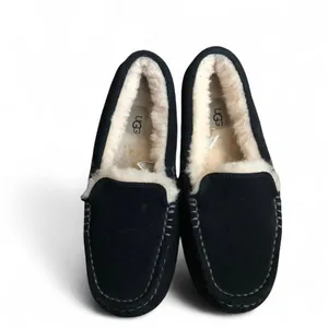 UGG Ansley Black Suede Sheepskin Warm Moccasins Slippers Shoes Size US 8 Women thumbnail 3