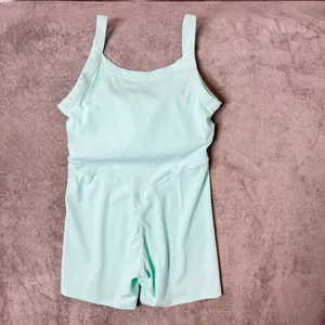 Paragon Fitwear Ribbed Shortsuit Activewear Pastel Green Size L Athletic‎ Padded thumbnail 6