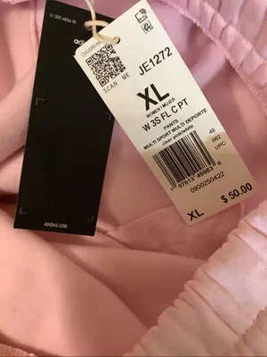 Adidas Size XL Women's Pink Three Stripes Fleece Slim Pants Has a small stain thumbnail 5