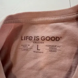 Life is Good Pink Snowman Chill Crew Neck Long Sleeve Crusher‎ Tee LARGE thumbnail 7
