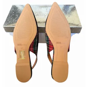 Matiko Lori Tartan Plaid Slingback Pointed Toe Flats Women’s 37 NIB Modern thumbnail 9