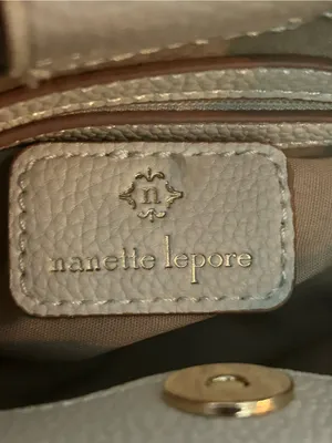 Nanette Lepore Almond Logo Junyper Mini Satchel Cream Handles & Strap NWT thumbnail 14