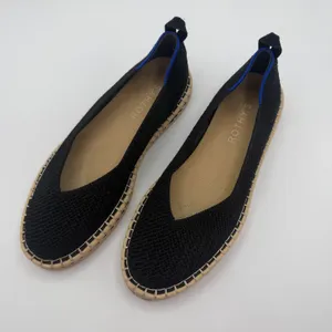 Rothy’s The Espadrille Flat in Black Boardwalk Knit Size 6.5 Jute‎ Sole Slip On thumbnail 15