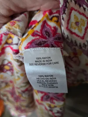 O Patrons of Peace Multicolor Sleeveless Top in Pink, Yellow & Purple Small thumbnail 3