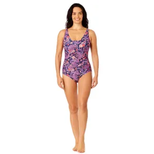 NEW Lands’ End Paisley Floral One Piece UPF 50 Adjustable Straps Swimsuit, XS thumbnail 8