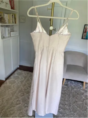 L’ATISTE Champagne Cutout Wide‎ Leg Jumpsuit Romper Wedding Guest Cocktail Glam thumbnail 3