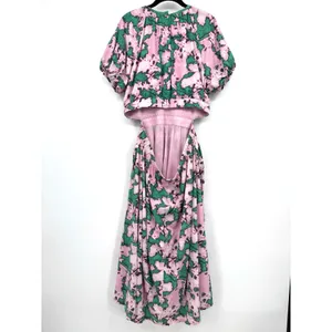 Chelsea 28 Womens XL Dress Pink Green Organic Cotton Resort Summer Casual Travel thumbnail 2