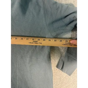 Athleta Sweater‎ Womens M Dusty Blue Hoodie Coaster Luxe Waffle Activewear thumbnail 8