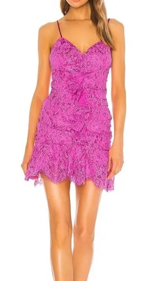 Revolve NBD Ruffle Lace Mini Dress Women's Pink Size Small thumbnail 1