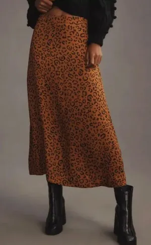 Farm Rio Satin Slip A-Line Midi Skirt, Size M thumbnail 1