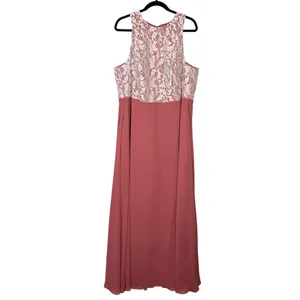 Azazie Rose Lace Bodice‎ Chiffon Skirt Maxi Dress Formal Evening Gown Size A 20 thumbnail 2