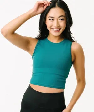 ZYIA Active cropped green athletic tank top size medium thumbnail 1
