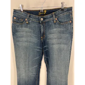 SEVEN7 Bootcut Jeans Women 32 Blue Boot Stretch Medium Wash Embroidered Low Rise thumbnail 2