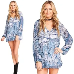 NEW Show Me Your MuMu‎ Paisley Long Sleeve Romper Cottagecore Rodeo Festival S thumbnail 3