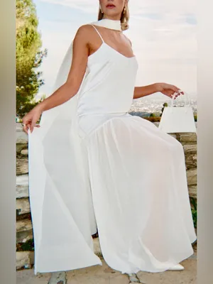 Show Me Your Mumu Dalia Maxi Dress size XL ivory white luxe satin nwot thumbnail 3