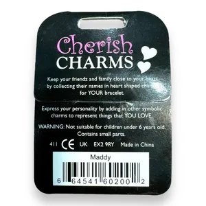 Cherish Charms MADDY Name Bracelet Charm NEW NWT Silvertone‎ Silver Tone thumbnail 2