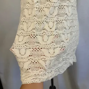 Ivory Crochet Lace Beach Cover Up Dress Cream Size Medium Summer‎ Boho thumbnail 3