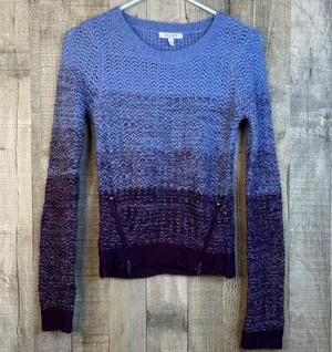 Delia’s XS Purple Crewneck Long Sleeve with Zippers(just for looks) thumbnail 1