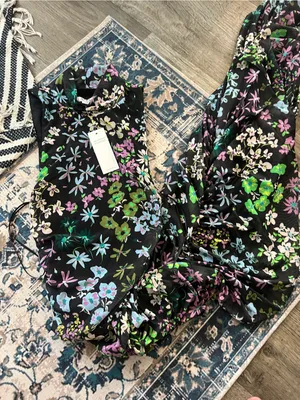 AFRM LOS ANGELES Sonia Ruched floral Mesh Maxi Dress thumbnail 10