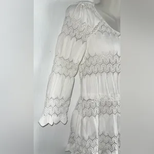 Free People Cream Lace Detail Blouse thumbnail 6