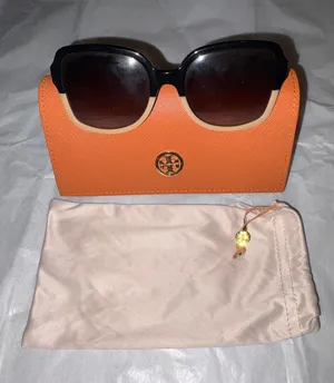 Tory Burch Black and Beige Oversized Women's Sunglasses with Orange Logo Case thumbnail 1