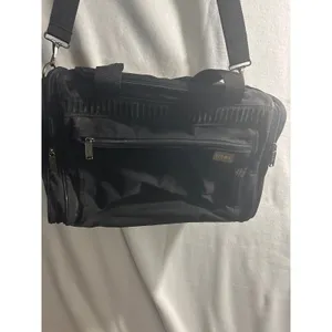 Rome Black Canvas Travel Duffel Bag Weekend Overnight Gym Bag with‎ Strap thumbnail 2