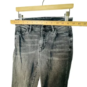 AllSaints Grace Slashed Skinny Jeans Washed Black Distressed‎ Raw Hem W27 L26.5 thumbnail 5