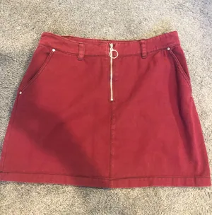 Burgundy Denim skirt White Size L thumbnail 1