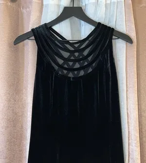 Gina Bacconi Size 10 Black Velour Maxi Gown thumbnail 2